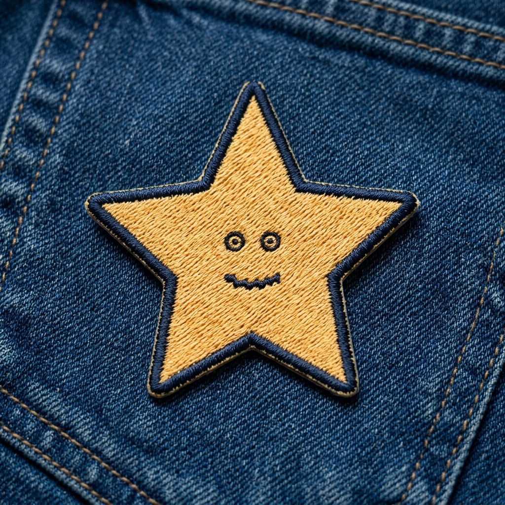 embroidered star patch